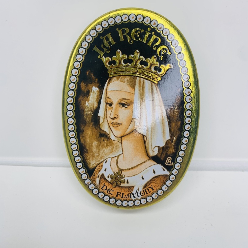 La Reine Flavigny Abbey Anise Candy Tin‎ Collectible Estate